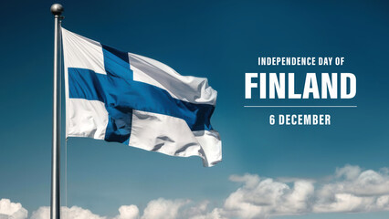 Finland independence day celebration with national flag