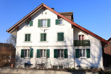 Blick auf die Stadt Greifensee im Schweizer Glatttal