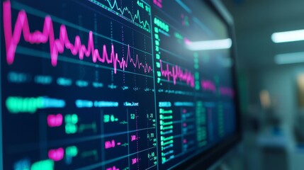 Medical Monitor with Vital Signs.