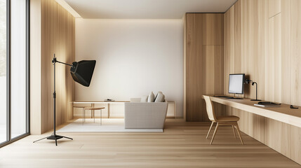 Fototapeta premium Modern Studio Room with Advanced Lighting Setup