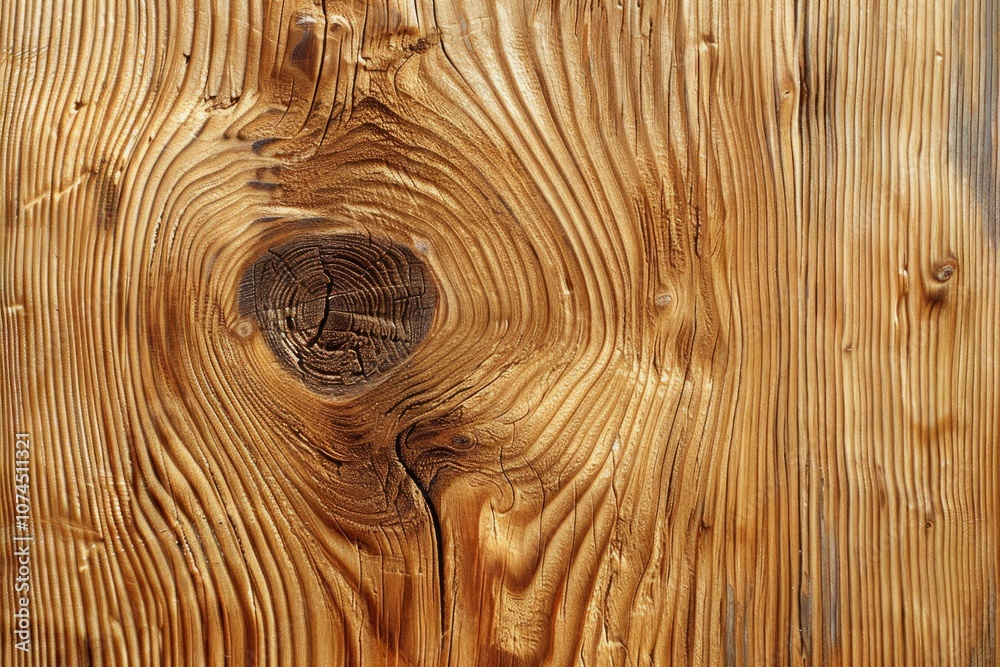 Poster a close-up view of a wooden surface featuring a hole, useful for various designs and illustrations
