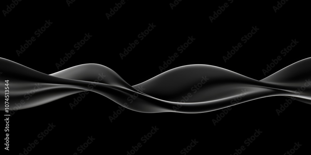 Poster A minimalist design featuring a simple wave pattern in grayscale