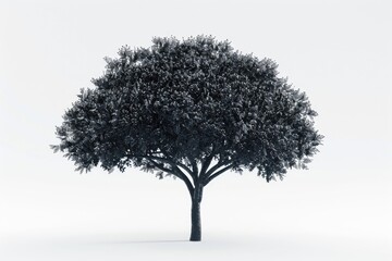 Fototapeta premium A black and white photograph of a tree silhouette against a contrasting background