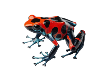 Detailed and vibrant poison dart frog isolated on transparent background for science
