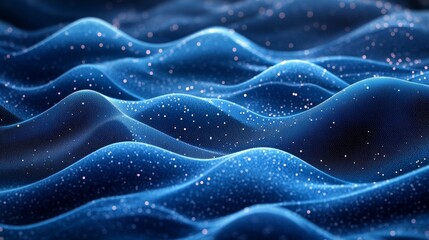 Obraz premium Futuristic technological background with waves and lights. Wallpaper with water and bokeh effect. Abstract background with a cosmic sky and stars. Futuristic wallpapers with unusual nebulae. Banner