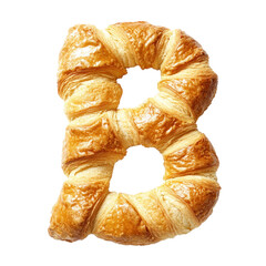 Croissant Letter B on transparent Background