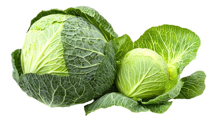 Fototapeta premium Fresh Green Cabbage with Leaves