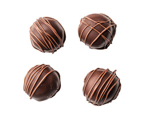Fototapeta premium Gourmet Chocolate Truffles with Drizzle Design