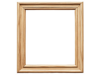 Empty Wooden Picture Frame on transparent Background