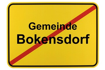 Illustration eines Ortsschildes der Gemeinde Bokensdorf in Niedersachsen