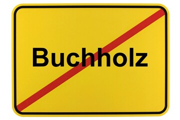 Illustration eines Ortsschildes der Gemeinde Buchholz in Niedersachsen