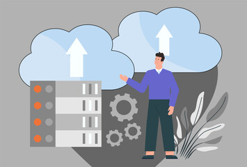 66 - Cloud Server  Concept Illustration