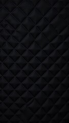 Fototapeta premium Quilted black background with intricate diamond pattern, background, quilted
