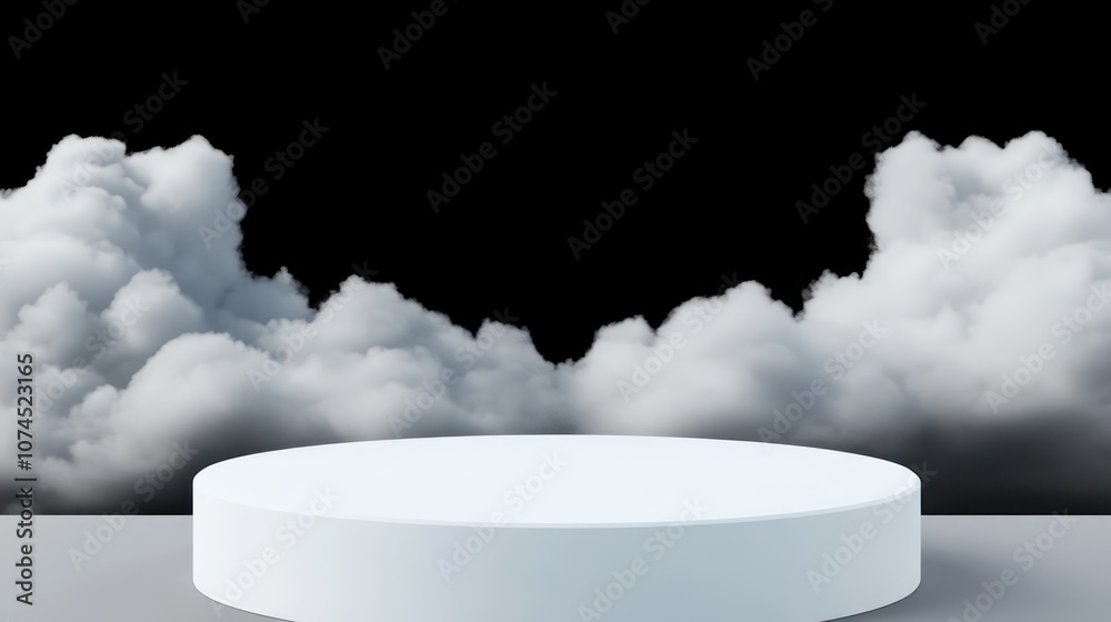 Aufkleber create stunning visuals on a minimalist stage surrounded by clouds