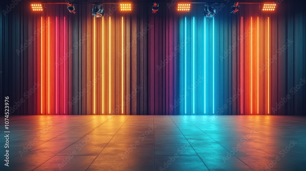 Poster create stunning visuals with vibrant neon backgrounds for events