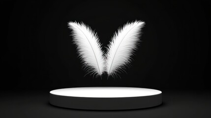 Elegant white feathers create a stunning visual display