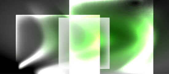 Fototapeta premium Dark neon colors with glass square shapes