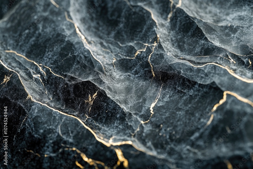 Poster High-quality image of a black marble surface, ideal for use in interior design and architecture contexts