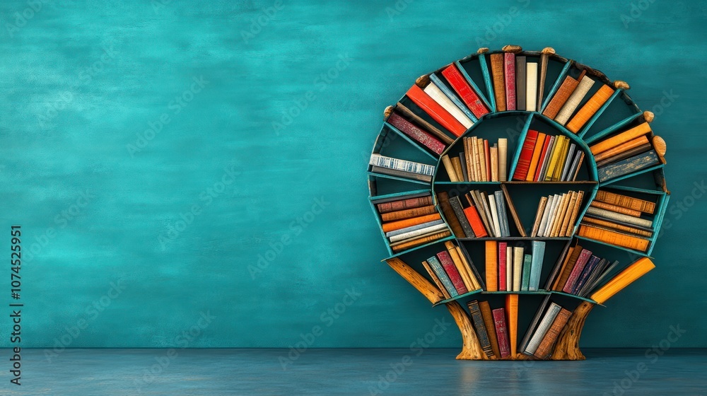 Poster creative bookshelf design showcases unique literature storage solutions