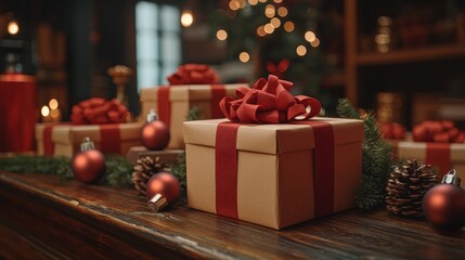 Last-minute gift vouchers with Christmas gift cards for easy holiday gifting: Retail store counters featuring last-minute gift vouchers alongside Christmas gift cards, emphasizing ease and speed for