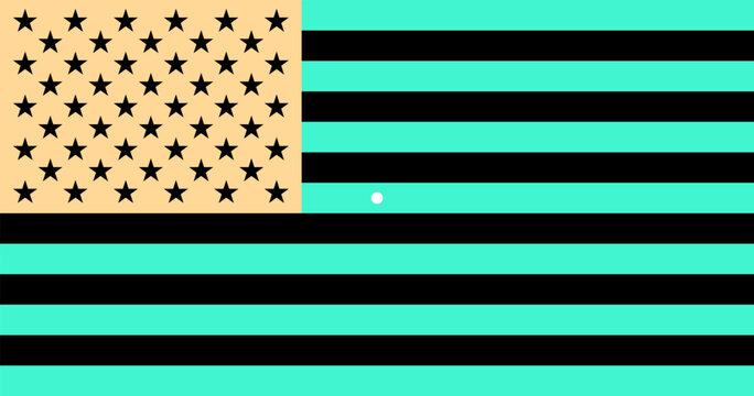 American flag, negative afterimage and optical illusion. Stare at the white dot on the inverted U.S. flag for around 30 seconds. Look at a white wall or black screen. The flag appears in real colors.
