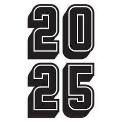 2025  number, New Year card. , poster, banner etc. vector illustration. EPS 10/AI