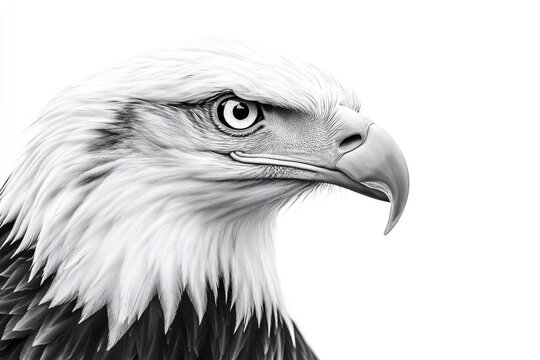 recommend clip art: A black and white photograph of an eagle's outline against the sky