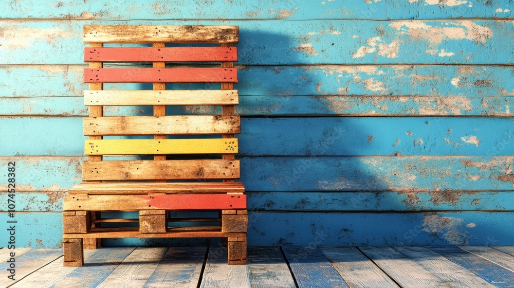 Poster create a unique wooden chair from recycled pallets for your space