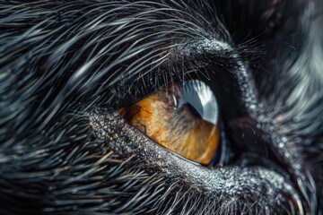 Obraz premium A close-up view of a dog's eye with visible details, useful for pet-related or veterinary contexts