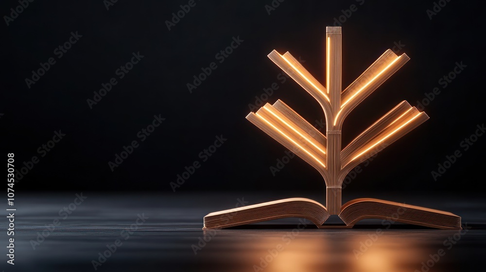 Aufkleber illuminate your space with elegant book tree design
