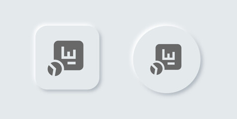 Analyst solid icon in neomorphic design style. Research signs vector illustration.