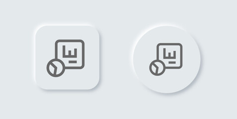 Analyst line icon in neomorphic design style. Research signs vector illustration.