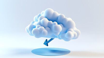 3D cloud illustration with arrow symbol