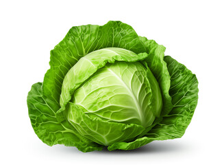 Obraz premium cabbage head isolated on white background.
