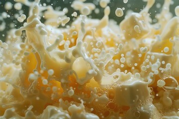 A close-up shot of various liquids mixed together