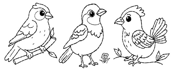 bird outline set  