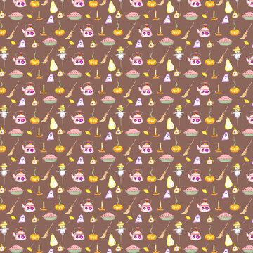 Whimsical Cozy Autumn Pattern - Earthy Palette