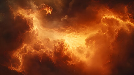 Abstract Background - Fiery Clouds