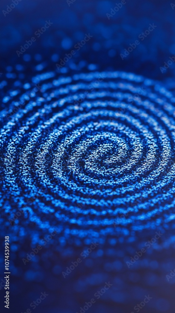 Poster A close-up of a fingerprint scanner on a smartphone illustrating biometric security in modern devices with side empty space for text Stockphoto style