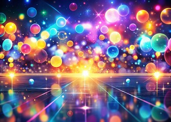 Stunning Abstract Anime Style 3D Illustration Background Wallpaper with Bokeh Effect for Unique Artistic Aesthetics and Vibrant Visuals