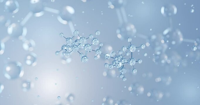 Eicosapentaenoic acid, rotating 3D model of icosapentaenoic acid, seamless looped video