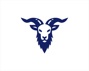 Silhouette Goat Logo Design Icon Symbol Vector Template. Black Goat Head Logo Vector Illustration 