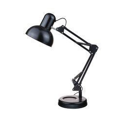 Black desk lamp in a classic style isolated on white background