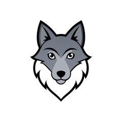 wolf head isolated on white