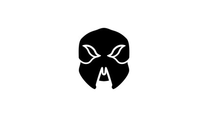 Wrestling mask, black isolated silhouette