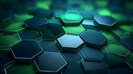 
3d rendering of mind green and blue abstract geometric background. Scene for advertising, technology, showcase, banner, game, sport, cosmetic, business, metaverse. Sci-Fi Illustration. Product displa