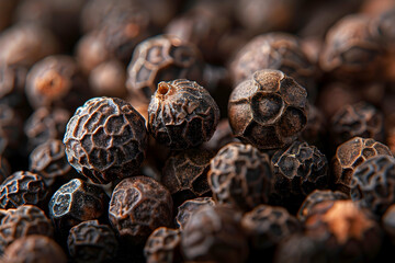 Close-up image of pepper on black background