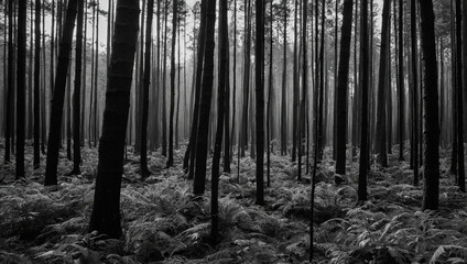 Rainforest black and white photo