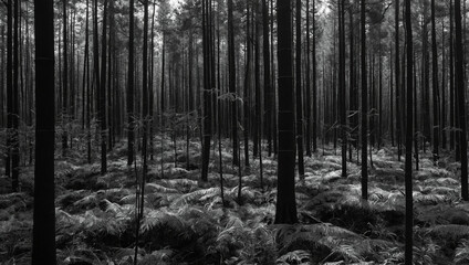 Rainforest black and white photo