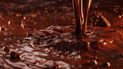 A flowing stream of liquid chocolate	
